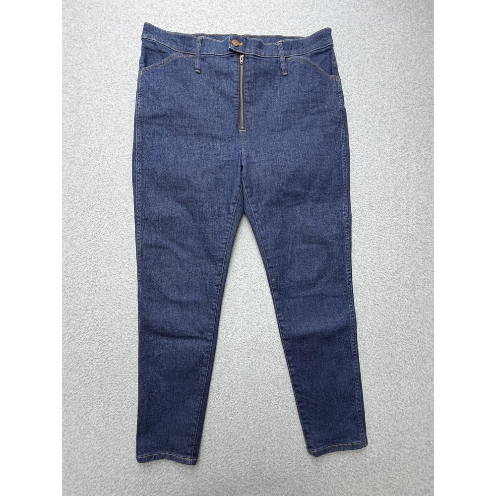 Madewell 10 Skinny Crop Jeans Womens 33 Blue Dark Wash Stretch Denim